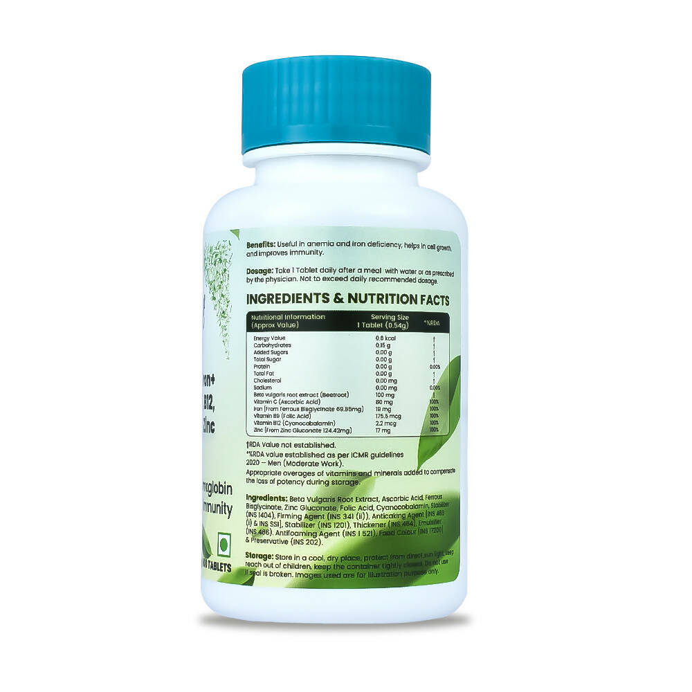 Sprowt Chelated Iron + Vitamin C, B12, Folic Acid & Zinc Tablets - Distacart