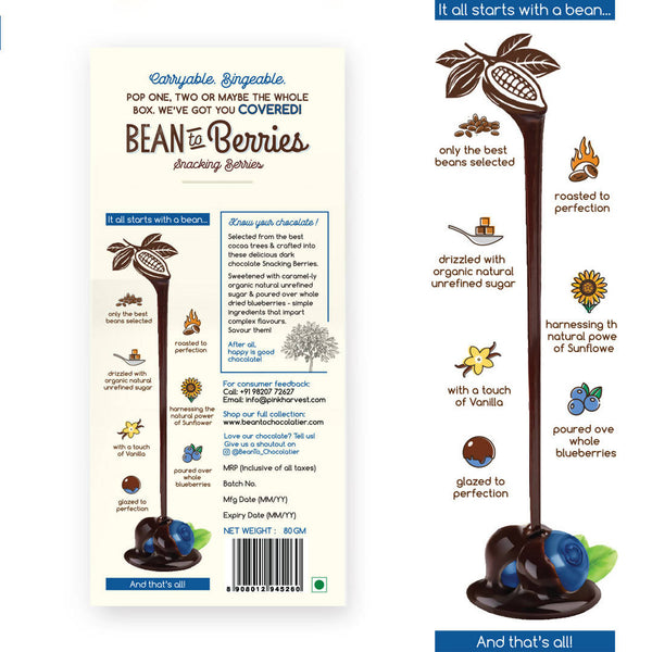 Pink Harvest Bean To Berries Chocolate Coated Blueberries - Distacart