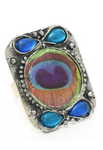 Thumbnail for Mominos Fashion Johar Kamal Oxidised Silver-Plated Brass Finish Peacock Wings Choker For Women - Distacart