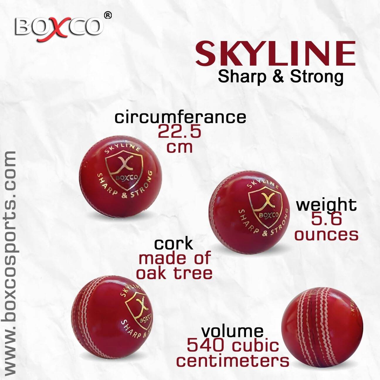 Boxco Skyline Hand Stiched Four Piece Cricket Leather Ball (Pack of 6) - Distacart