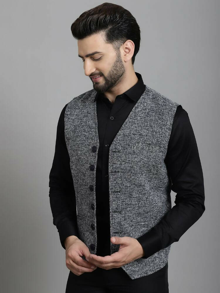Even Apparels Solid Waistcoat - Blue - Distacart