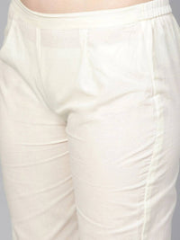 Thumbnail for Yufta Women Off-White Printed Kurta with Trouser