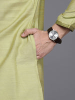 Thumbnail for Manyavar Men Green Thread Work Kurta with Churidar - Distacart