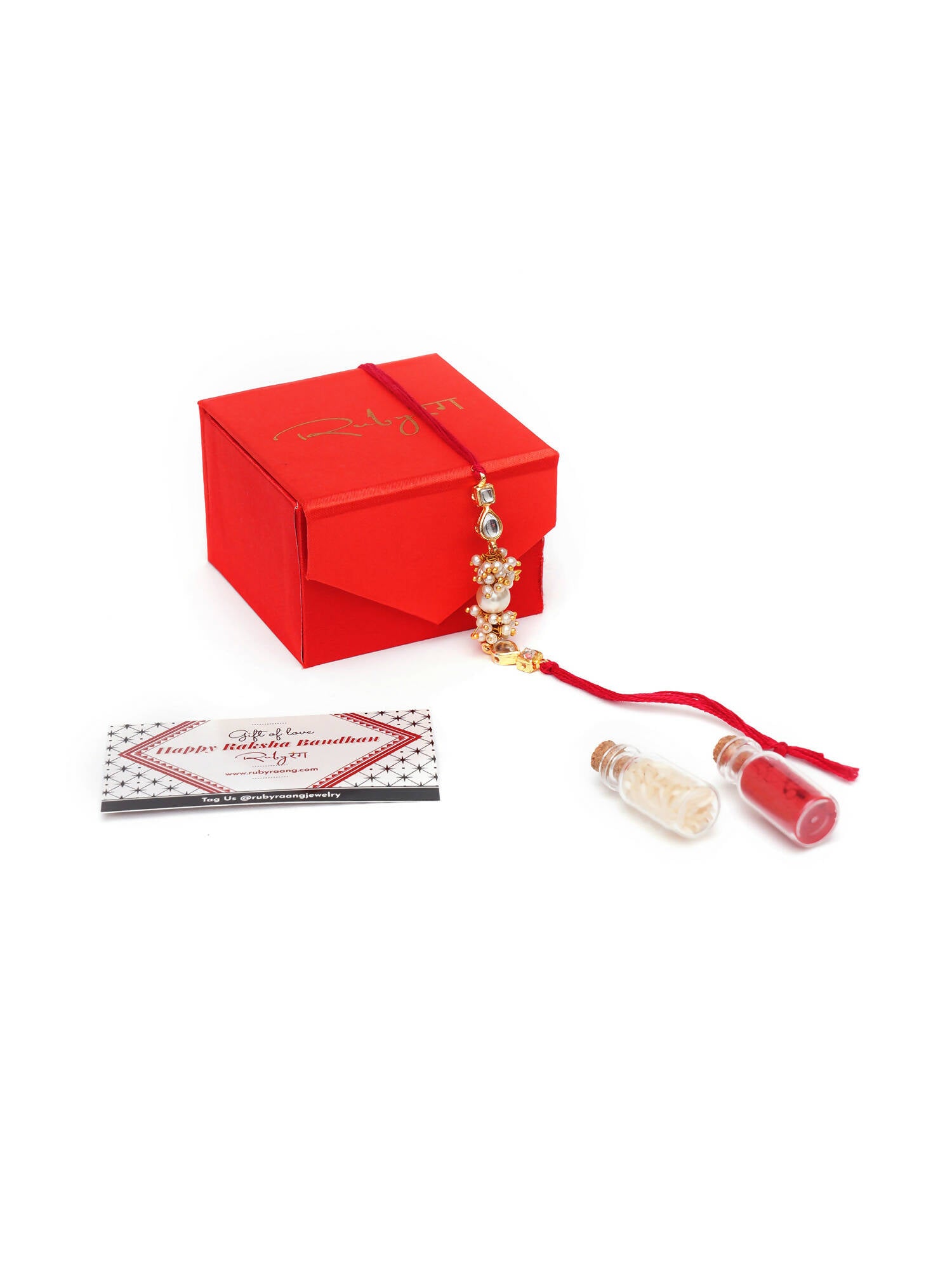 Designer kundan Rakhi - Ruby Raang - Distacart