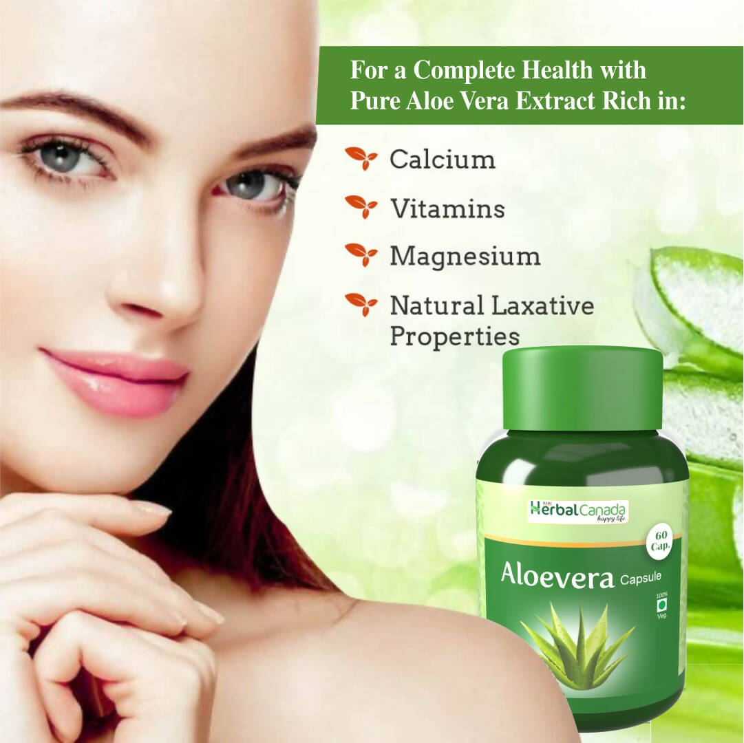 Herbal Canada Aloe Vera Capsules - Distacart