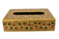 Thumbnail for Nizalia Floral Motif Embossed Golden Paper Mache Bowl