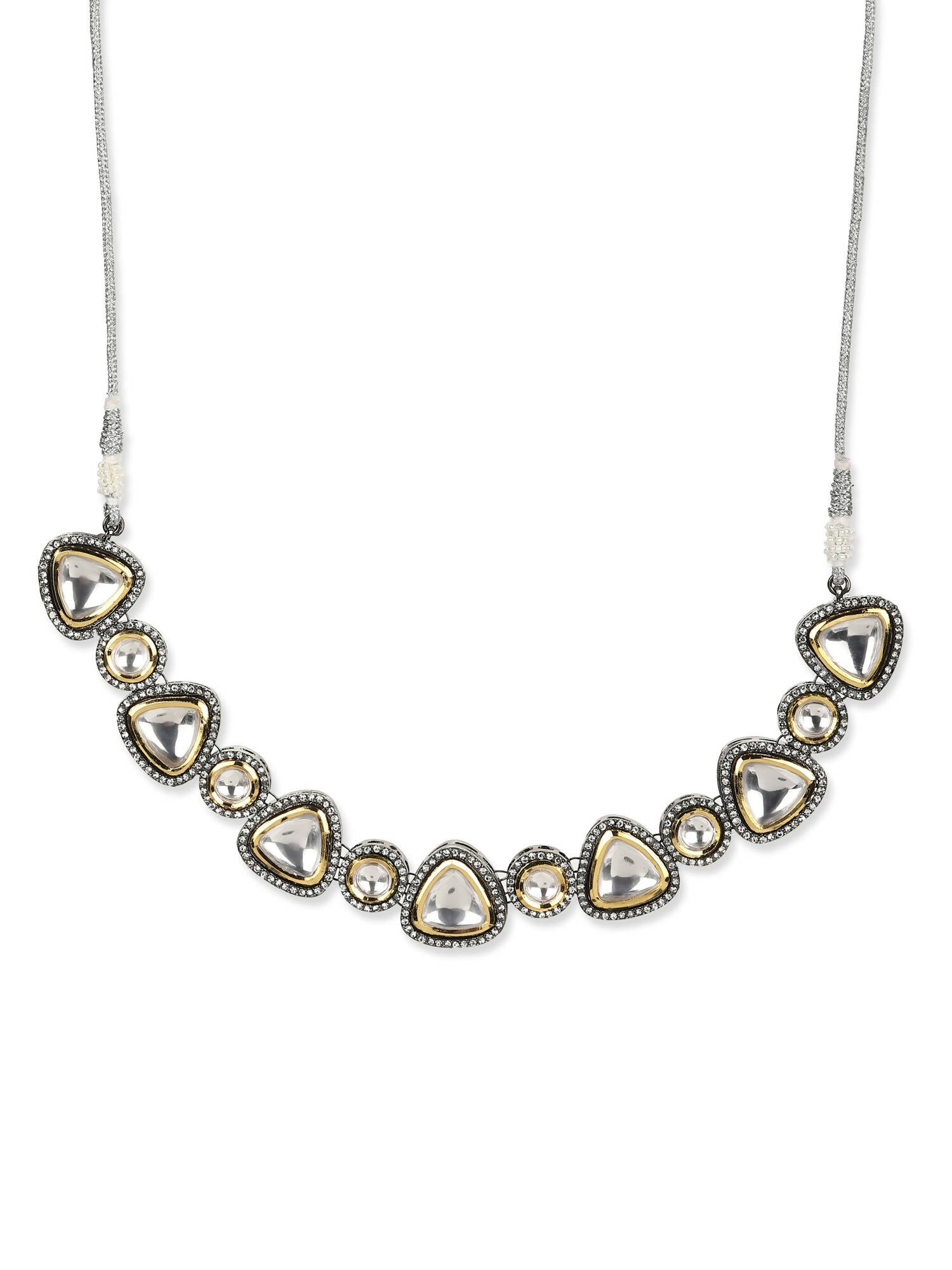 Women's Rhodium-Plated Necklace - Ruby Raang - Distacart