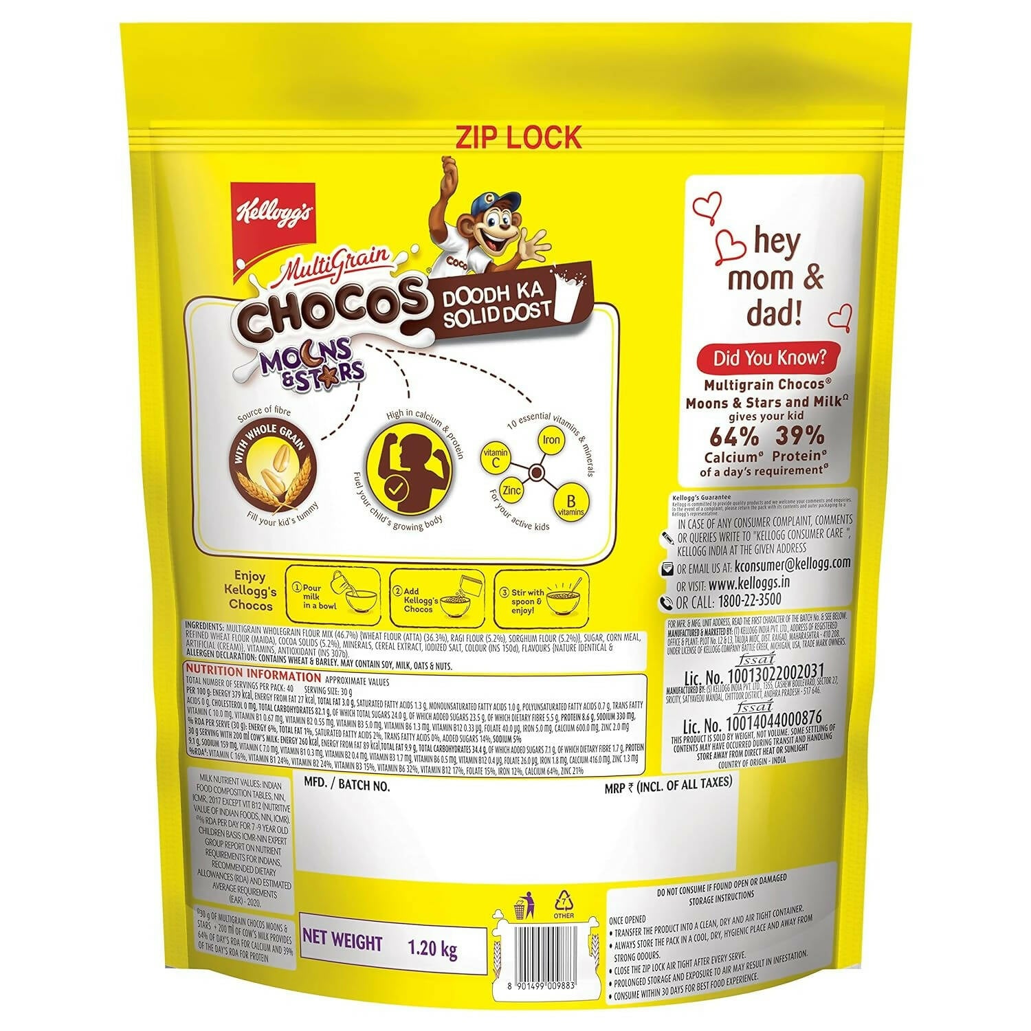 Kellogg's Multigrain Chocos Moons & Stars - Distacart
