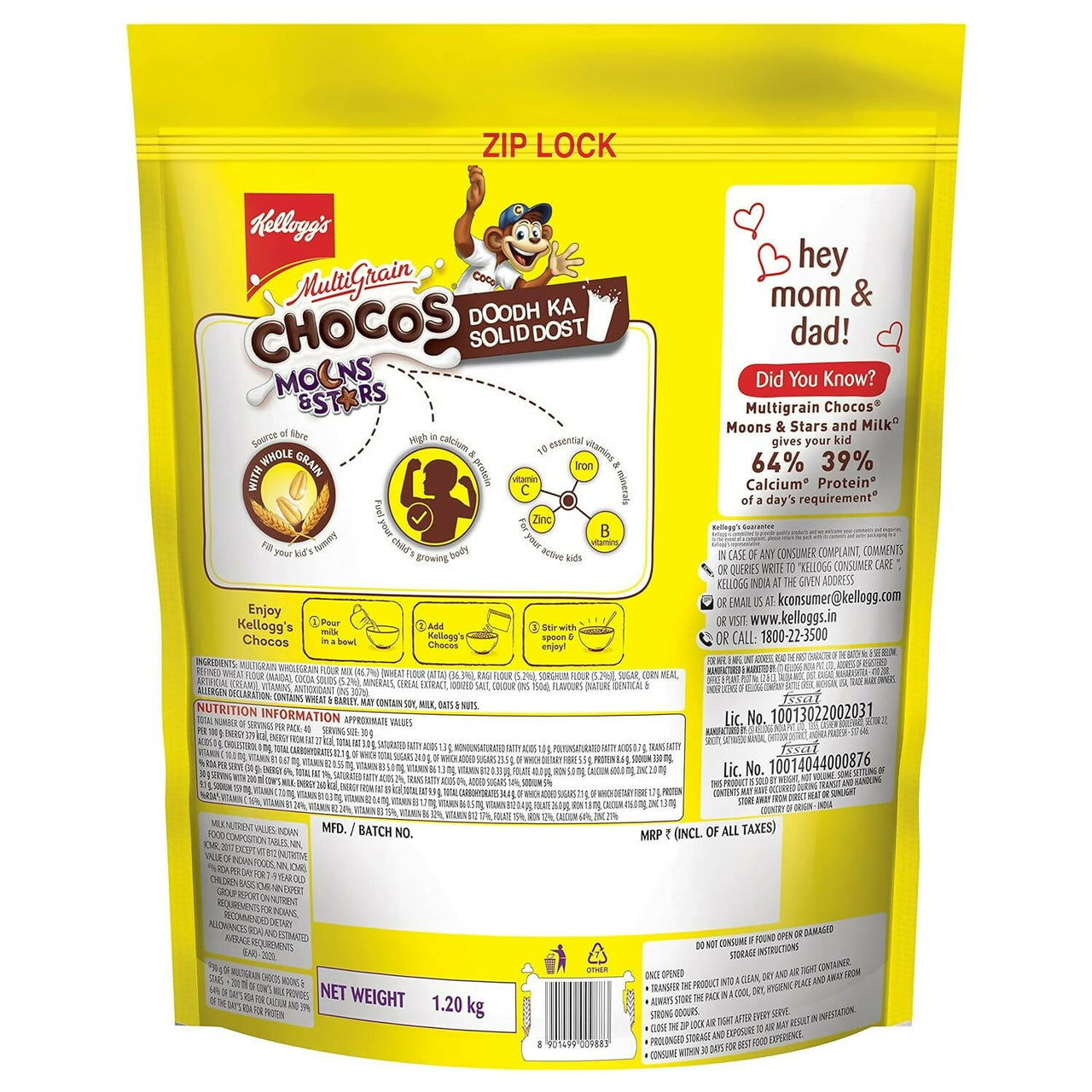 Kellogg's Multigrain Chocos Moons & Stars - Distacart