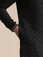 Thumbnail for Manyavar Men Floral Printed Mandarin Collar Kurta with Pyjamas - Distacart