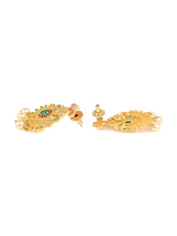 Thumbnail for Saraf RS Jewellery Women Gold-Toned & Multi-Coloured CZ-Studded Handcrafted Jewellery Set - Distacart