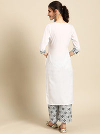 Thumbnail for Sangria Floral Yoke Design Regular Gotta Patti Kurta with Palazzos - Distacart
