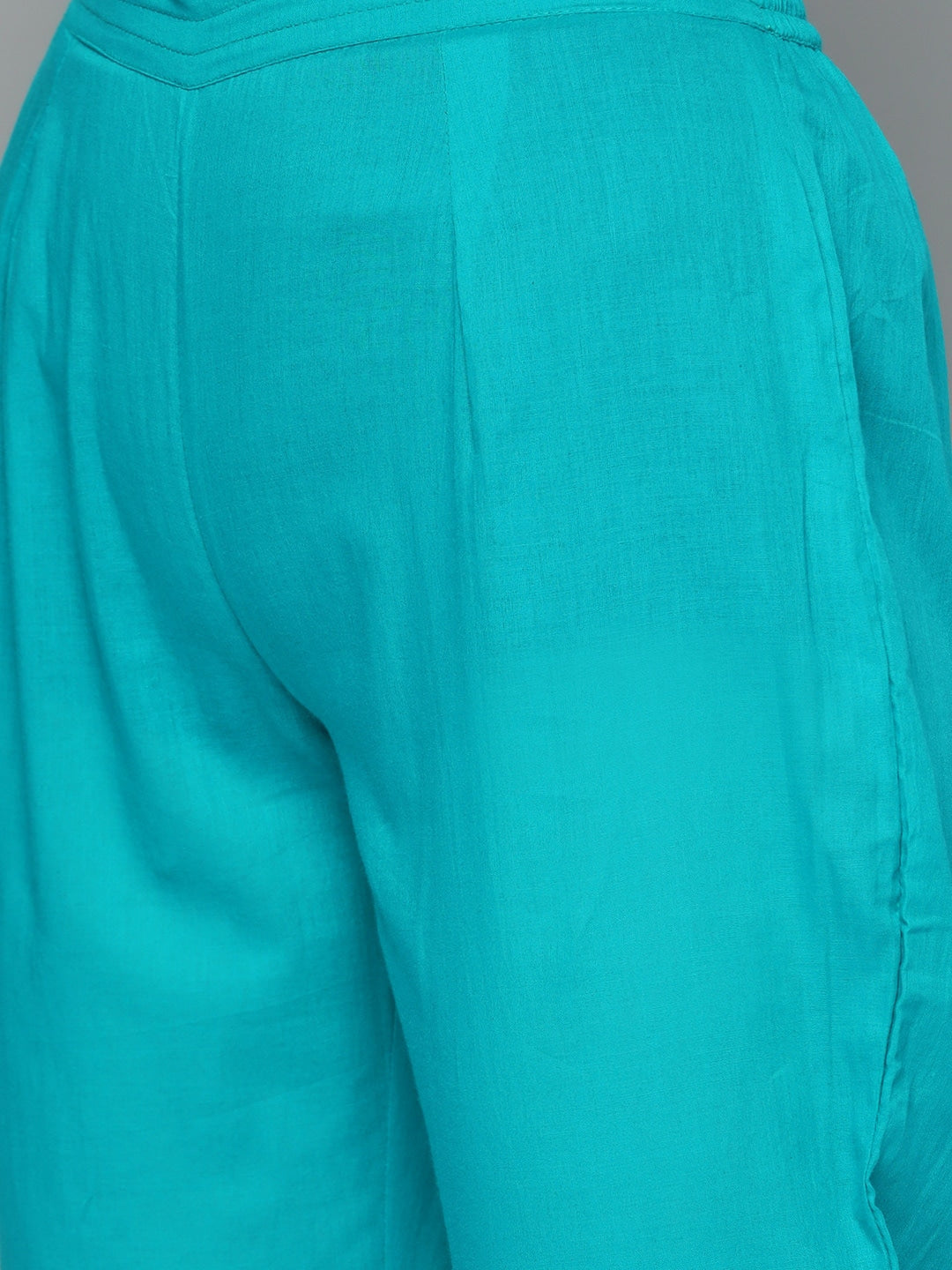 HERE&NOW Women Blue Ethnic Motifs Embroidered Thread Work Kurta with Trousers & With Dupatta - Distacart