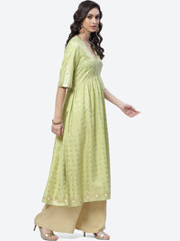 Thumbnail for Biba Women Green Ethnic Motifs Printed Anarkali Kurta - Distacart