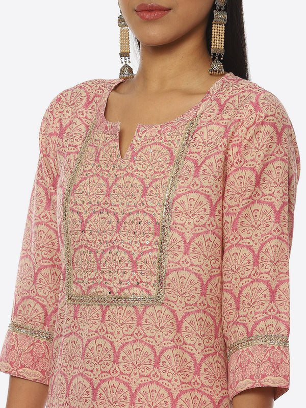 Biba Women Ethnic Motifs Printed Kurta with Palazzos & Dupatta - Distacart