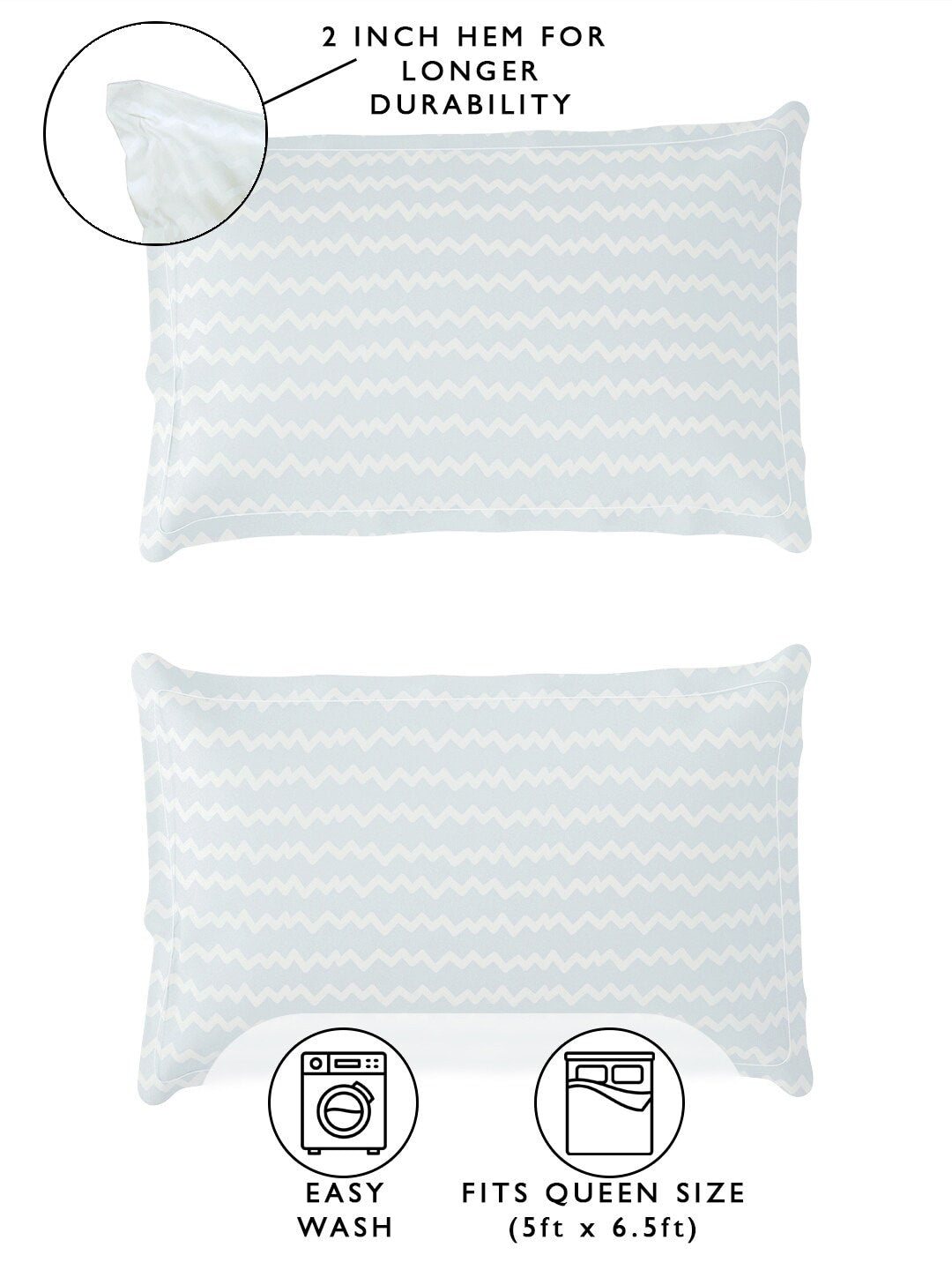 Story@home Arena White & Blue Geometric Printed 180 TC Queen Bedsheet & 2 Pillow Covers - Distacart
