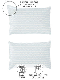 Thumbnail for Story@home Arena White & Blue Geometric Printed 180 TC Queen Bedsheet & 2 Pillow Covers - Distacart