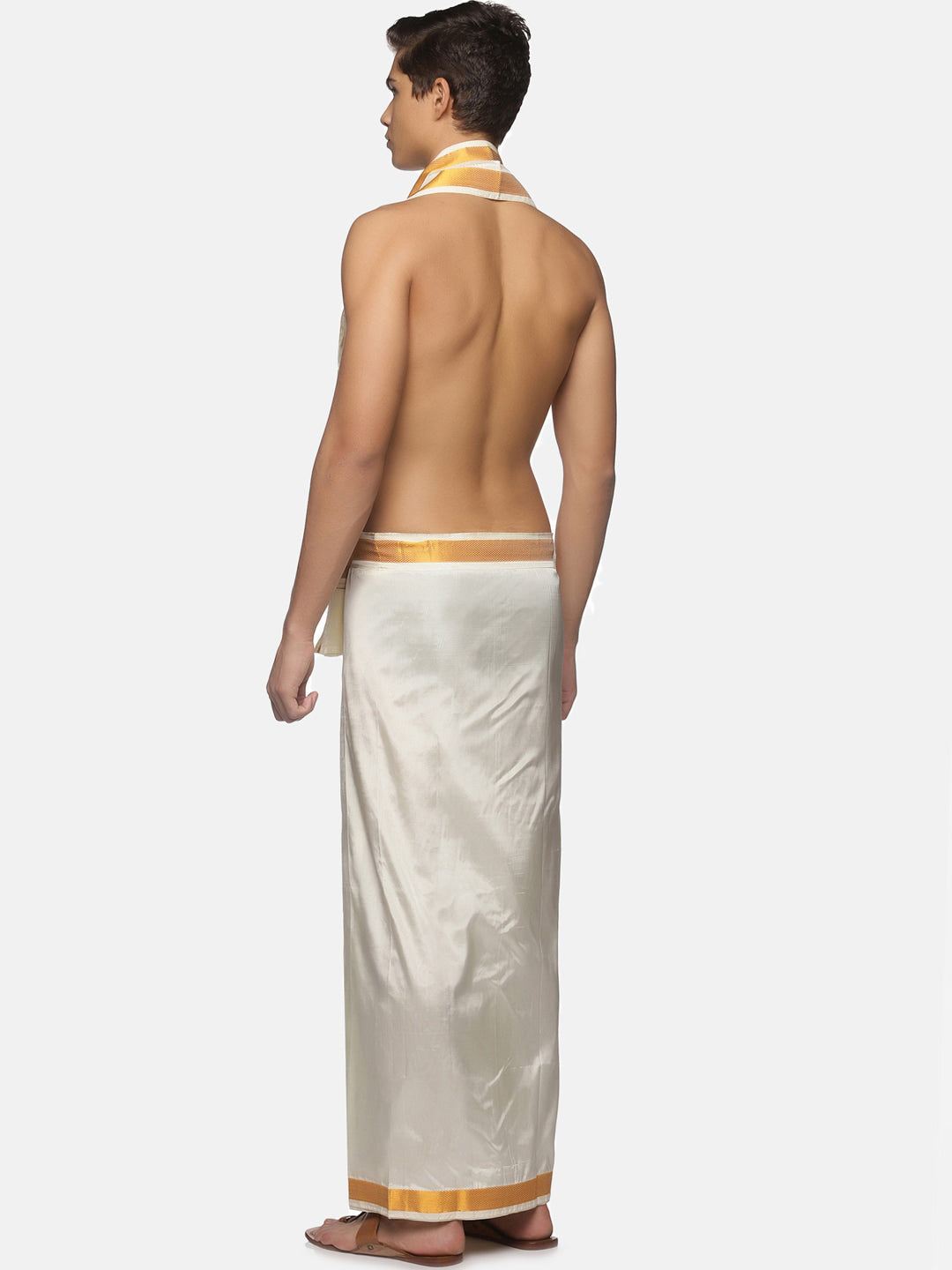 Sethukrishna Cream-Coloured Solid Dhotis For Men - Distacart