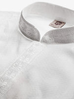 Thumbnail for Manyavar Men White Self Design Kurta with Pyjamas - Distacart