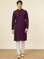 Thumbnail for Manyavar Ethnic Motifs Embroidered Regular Thread Work Kurta With Pyjamas - Distacart
