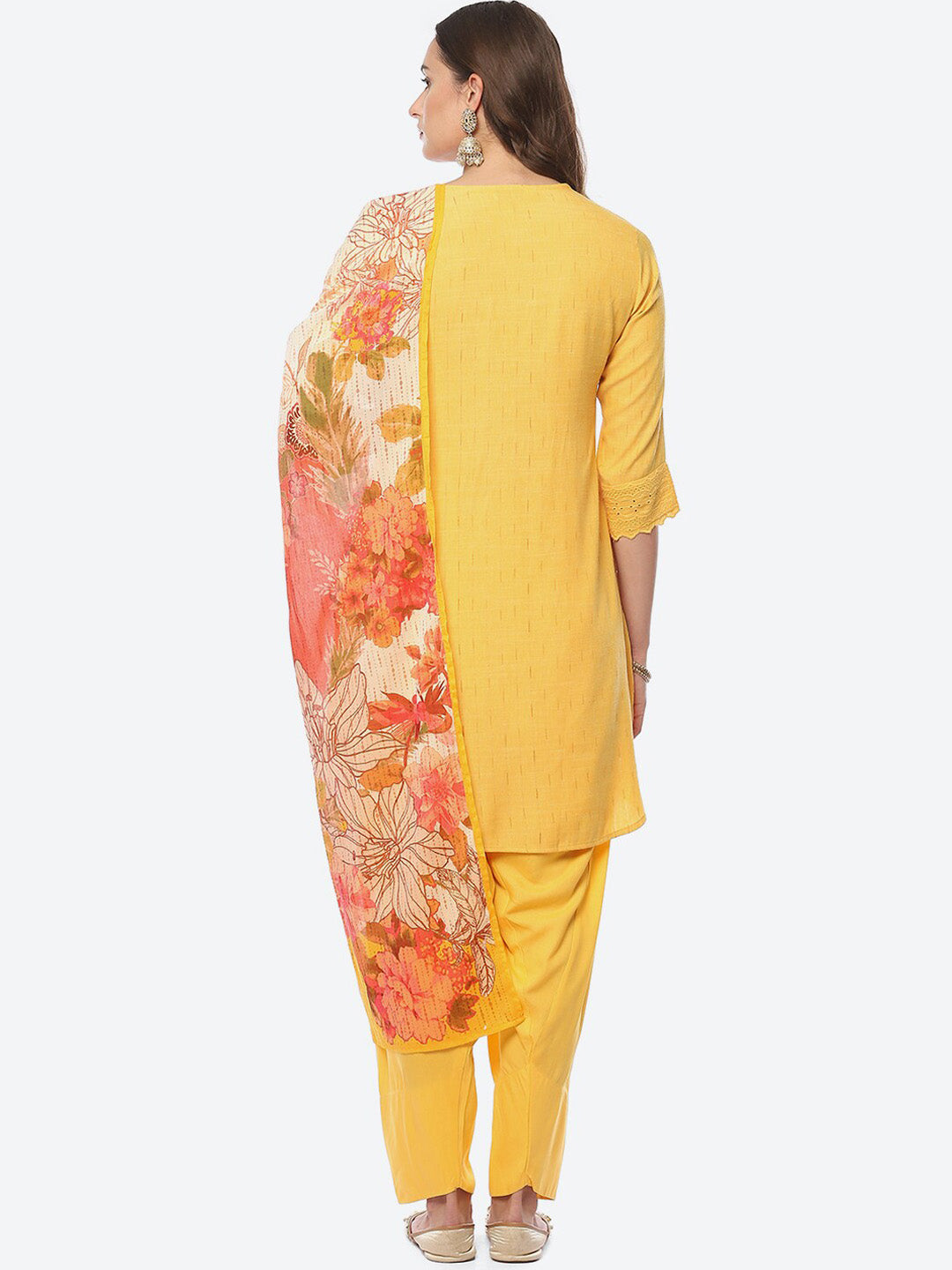 Biba Women Notched Neck Kurta with Salwar & With Dupatta - Distacart