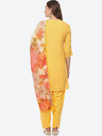 Thumbnail for Biba Women Notched Neck Kurta with Salwar & With Dupatta - Distacart