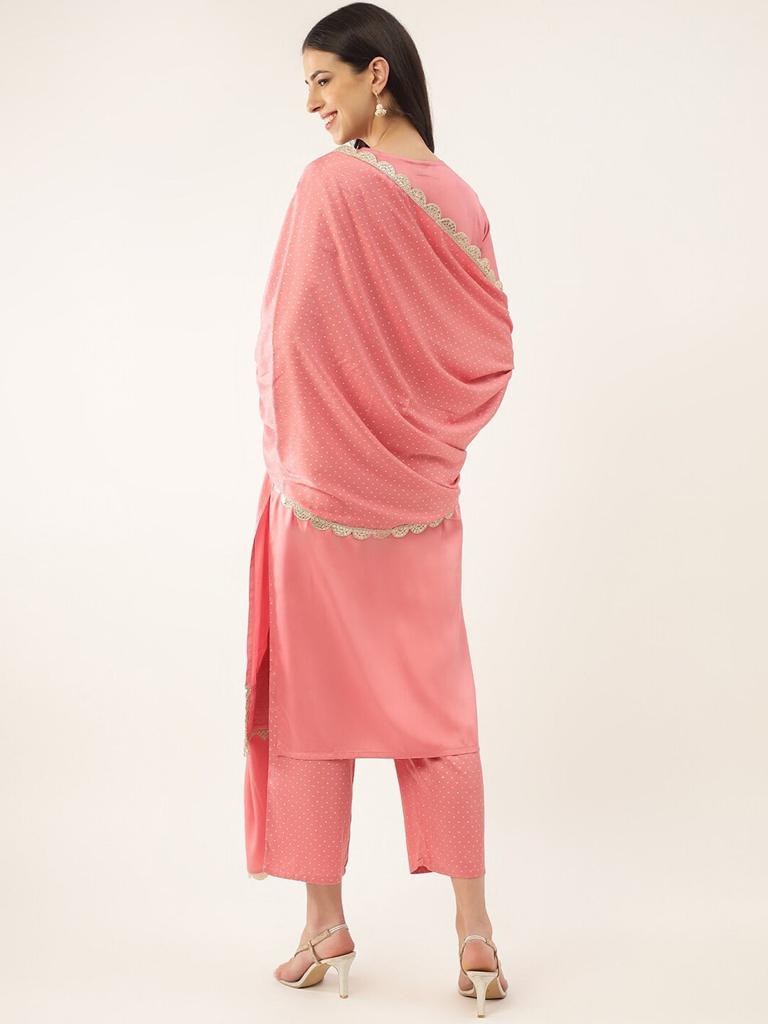 Khushal K Ethnic Motifs Yoke Design Sequinned Kurta with Trousers & Dupatta - Distacart