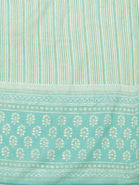Thumbnail for HERE&NOW Women Off White Ethnic Motifs Printed Pure Cotton Kurta with Palazzos & With Dupatta - Distacart