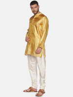 Thumbnail for Sethukrishna Men Gold-Toned & White Kurta with Churidar - Distacart