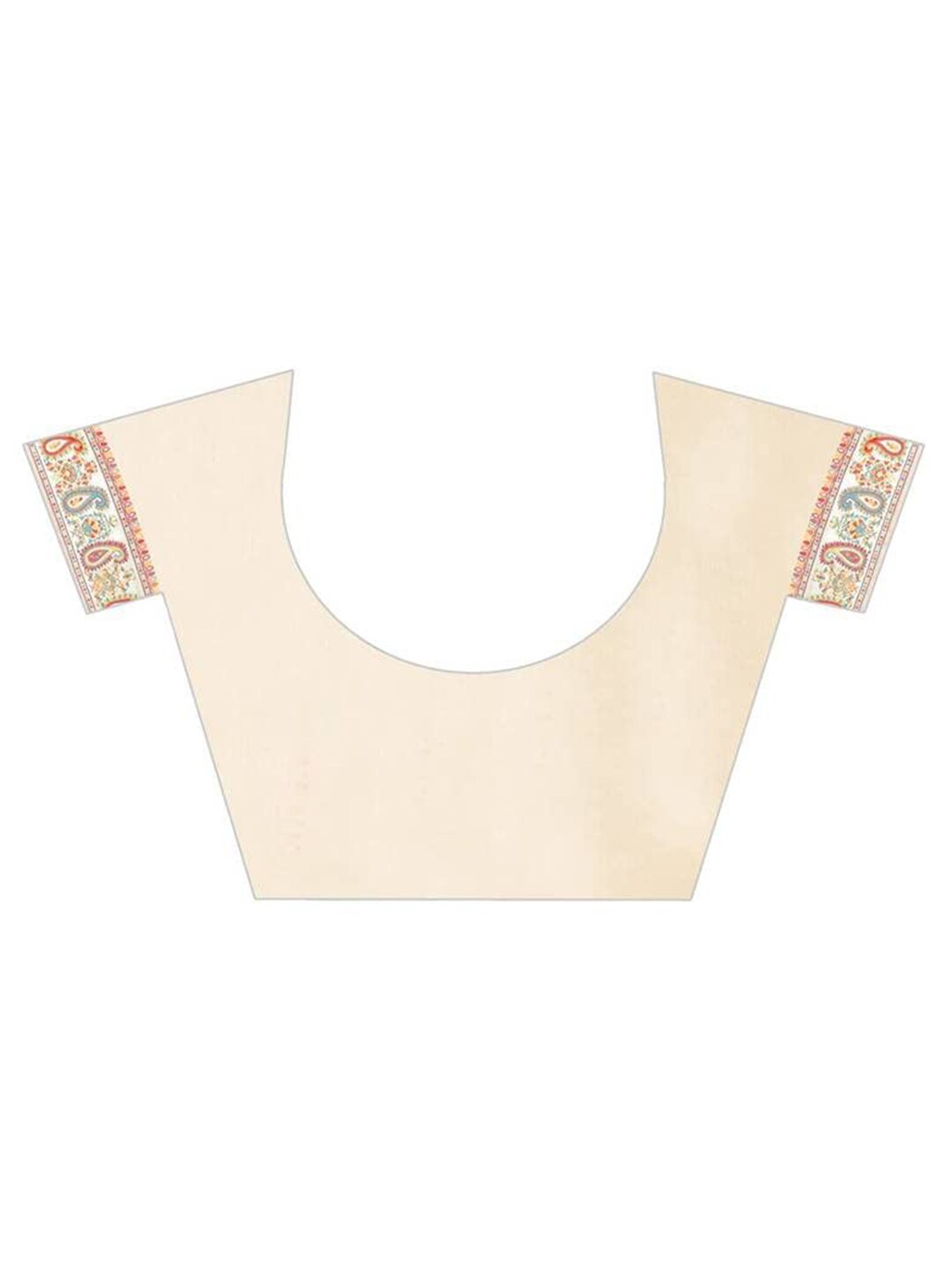 Mitera Cream-Coloured & Red Floral Silk Blend Saree - Distacart