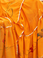 Thumbnail for Tikhi Imli Mustard Yellow Gotta Patti Ruffles Saree - Distacart