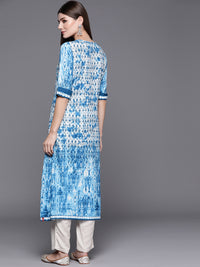 Thumbnail for Biba Women Blue Dyed Kurta with Mask - Distacart