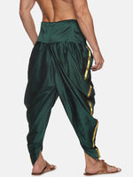 Thumbnail for Sethukrishna Men Dark-Green Solid Dhoti Pants - Distacart