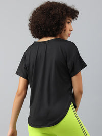 Thumbnail for MKH Women Typography Printed Dri-FIT Sports T-shirt - Distacart