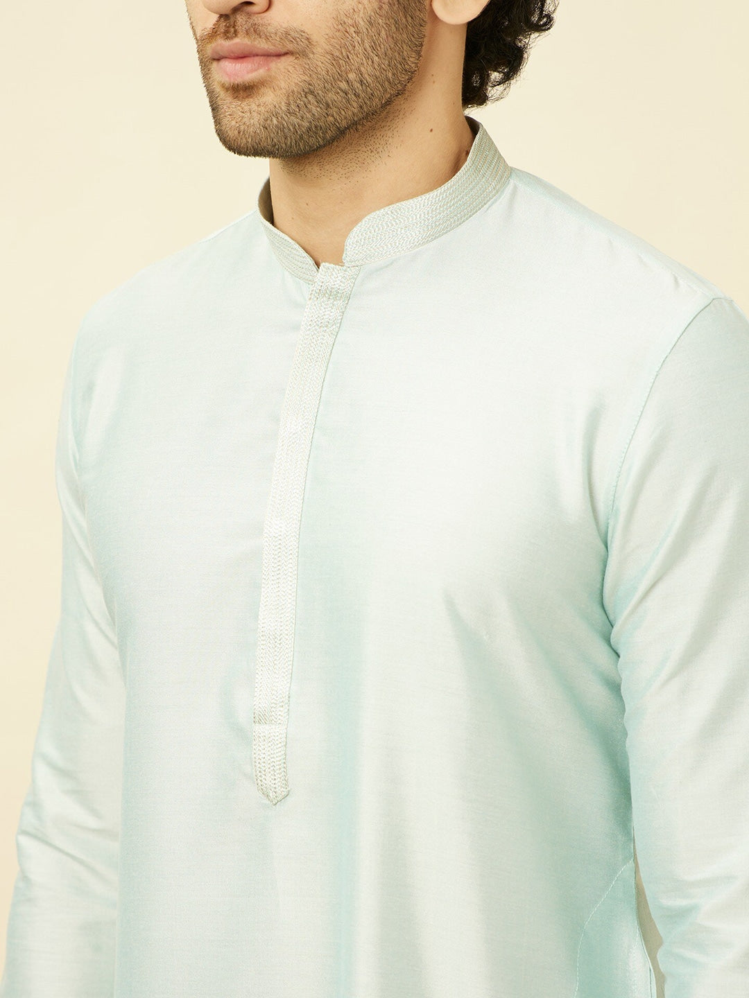 Manyavar Solid Kurta and Pyjamas with Nehru Jacket - Distacart