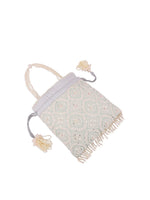 Thumbnail for Masq Blue & Gold-Toned Embellished Embroidered Potli Clutch - Distacart