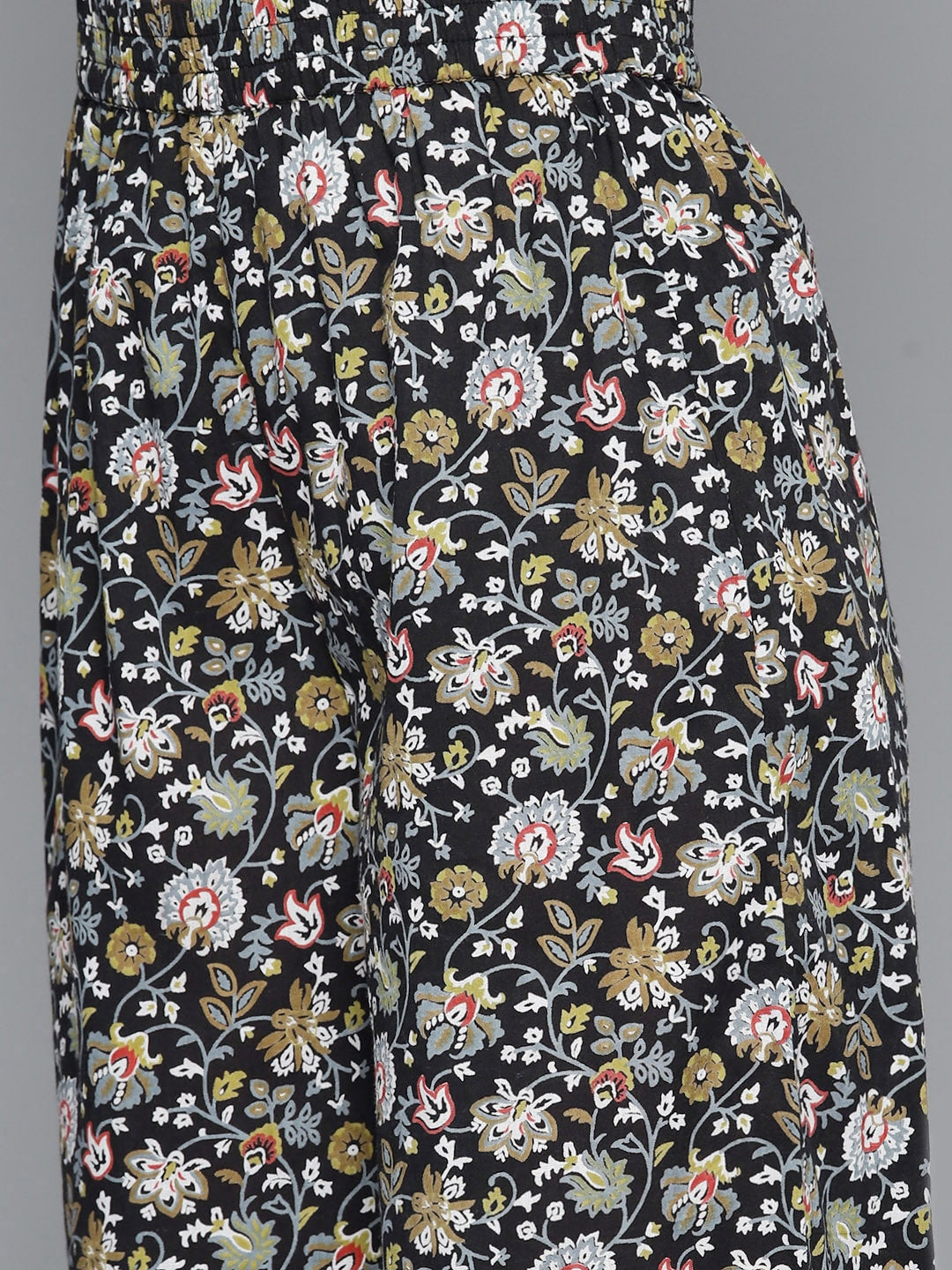 HERE&NOW Women Floral Printed Regular Pure Cotton Kurta with Palazzos & Dupatta - Distacart