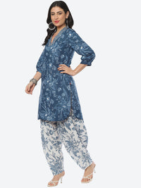 Thumbnail for Biba V-Neck Floral Printed Cotton Straight Kurta With Salwar - Distacart