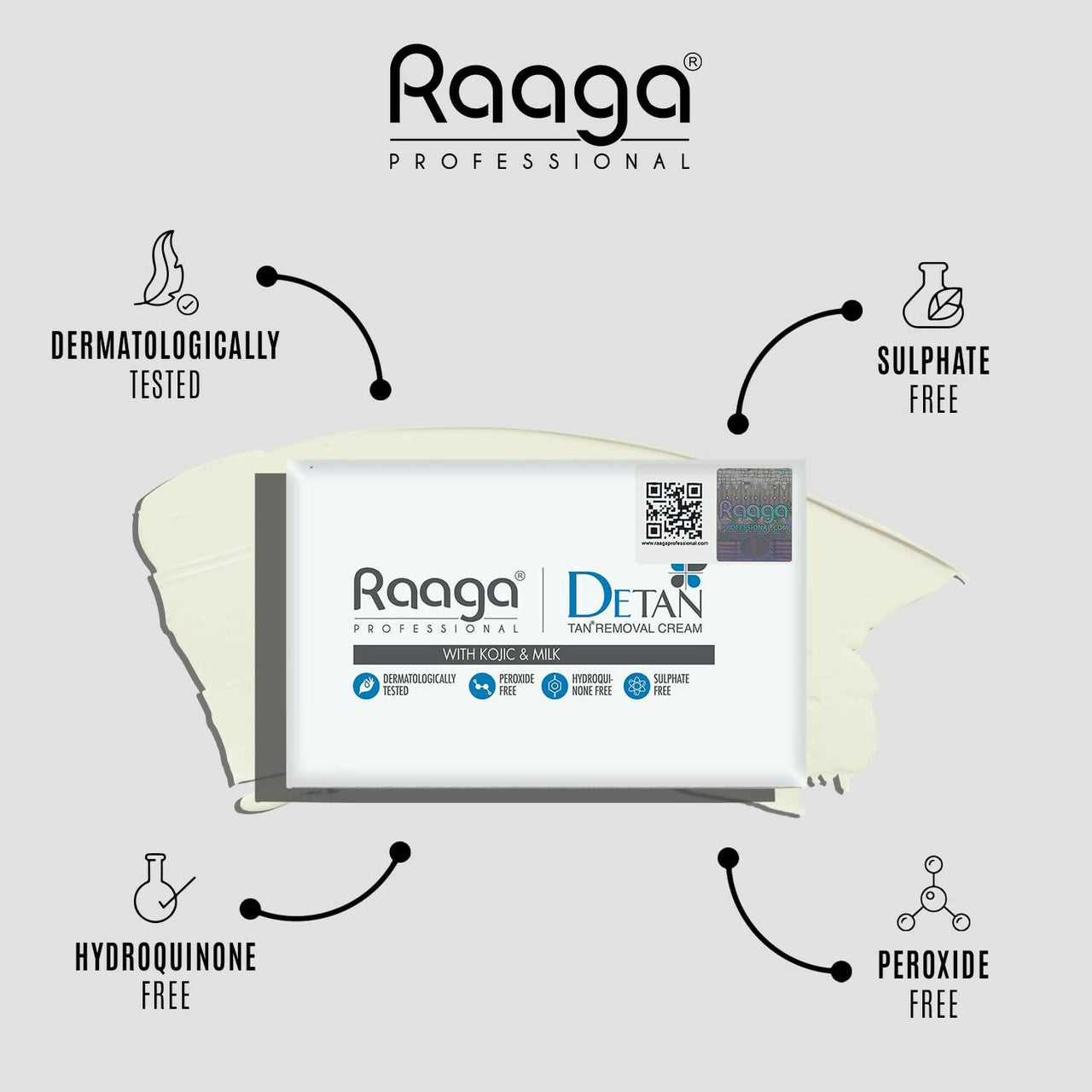 Raaga Professional De-Tan Tan Removal Cream Kojic & Milk - Distacart