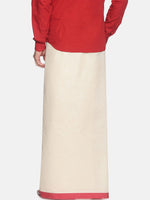 Thumbnail for Sethukrishna Off White Traditional Kerala Double Mundu For Men - Distacart