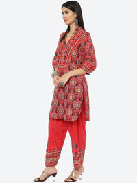 Thumbnail for Biba Women Red Printed Kurta with Salwar - Distacart