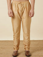 Thumbnail for Manyavar Mandarin Collar Floral Printed Regular Pure Cotton Kurta with Churidar - Distacart