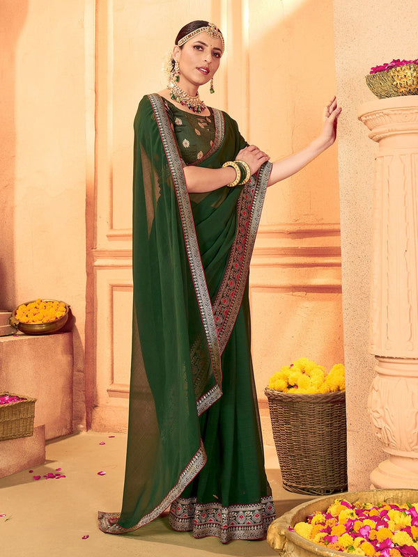 Mitera Pure Georgette Saree With Blouse Piece - Distacart