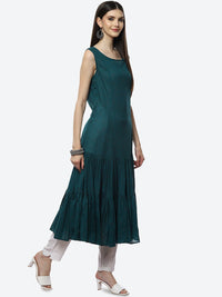 Thumbnail for Biba Women Blue Ethnic Motifs Ethnic Printed Layered Kurta - Distacart