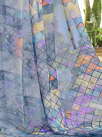 Thumbnail for Kalini Geometric Printed Pure Chiffon Dabu Saree - Distacart