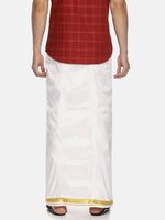 Thumbnail for Sethukrishna White Solid Readymade Dhoti For Men - Distacart