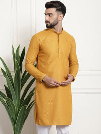Thumbnail for Sojanya Geometric Embroidered Thread Work Pure Cotton Straight Kurta - Distacart