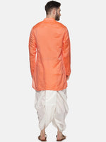 Thumbnail for Sethukrishna Mens Orange Kurta with Dhoti Pants - Distacart