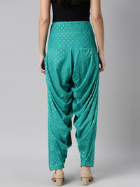 Thumbnail for Souchii Sea Green Woven Design Pure Cotton Jacquard Patiala - Distacart