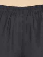 Thumbnail for Aniyah Rayon Dark Grey Color Block Print Flared Slip-On Palazzo (AN-201K)
